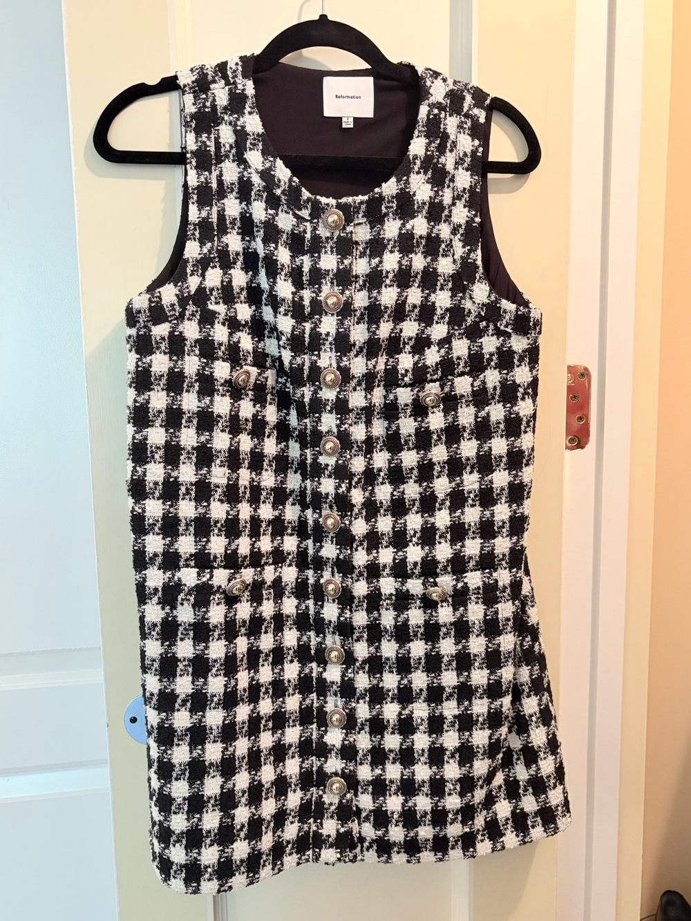 Reformation Tropez Tweed Shift Dress